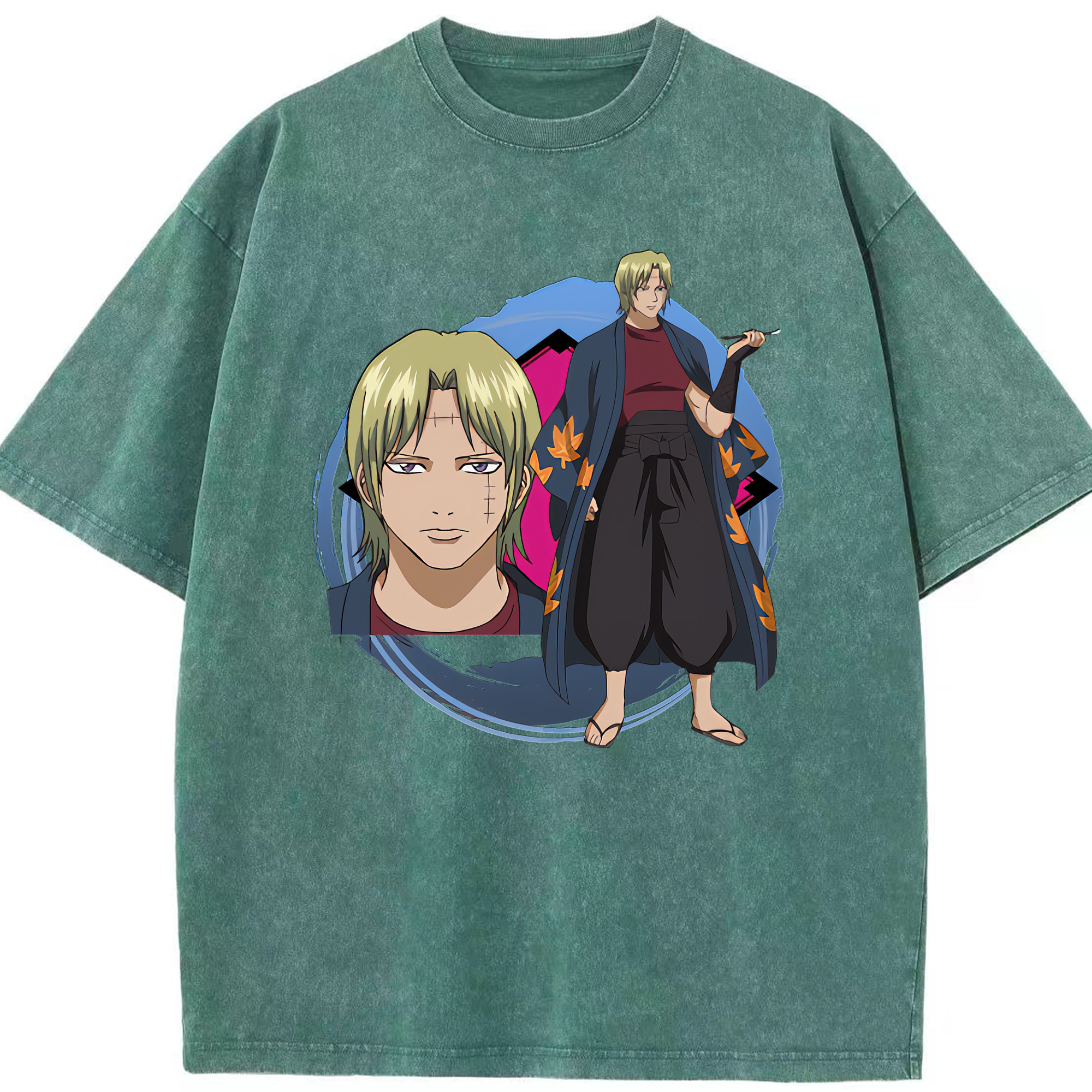 （画像用） ぎんたま 坂田銀時（さかたぎんとき） 神楽 志村新八（しむら しんぱち） GINTAMA Sakata Gintoki Kagura Shimura Shinpachi 綿100% ヴィンテージ風 半袖Tシャツ（フロントプリント）